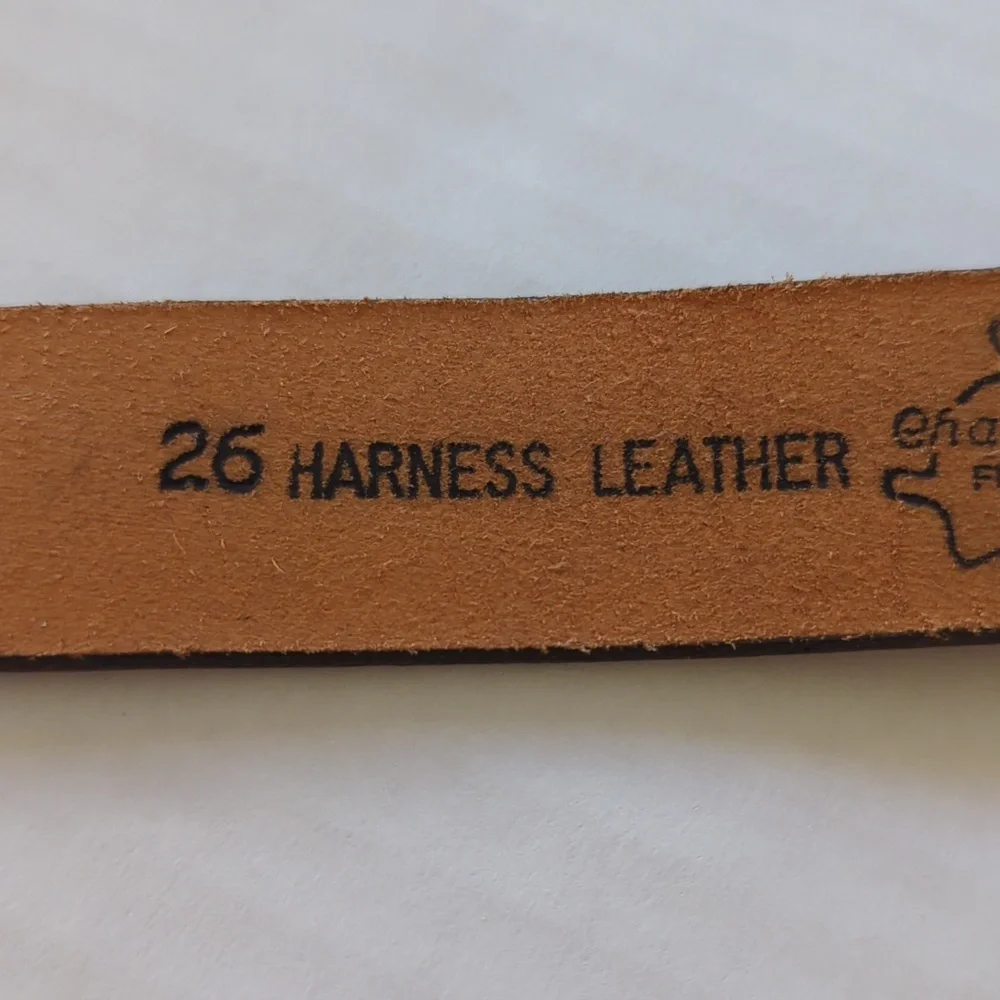 Vintage Chaucer Harness Leather Belt w/Western Buckle 26 Brown FLAW